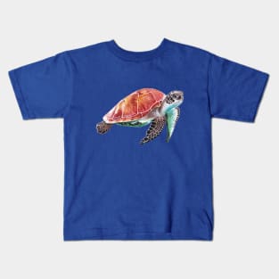 Turtle swimming solo in the ocean Kids T-Shirt